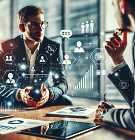 Consulente a colloquio con un cliente imprenditore